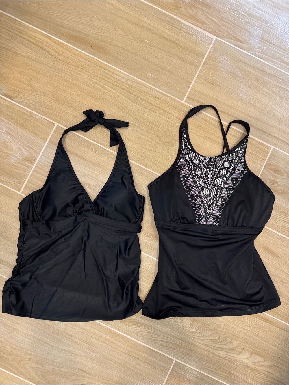 Athleta Women's Black Tankini Tops - size 36 B/C